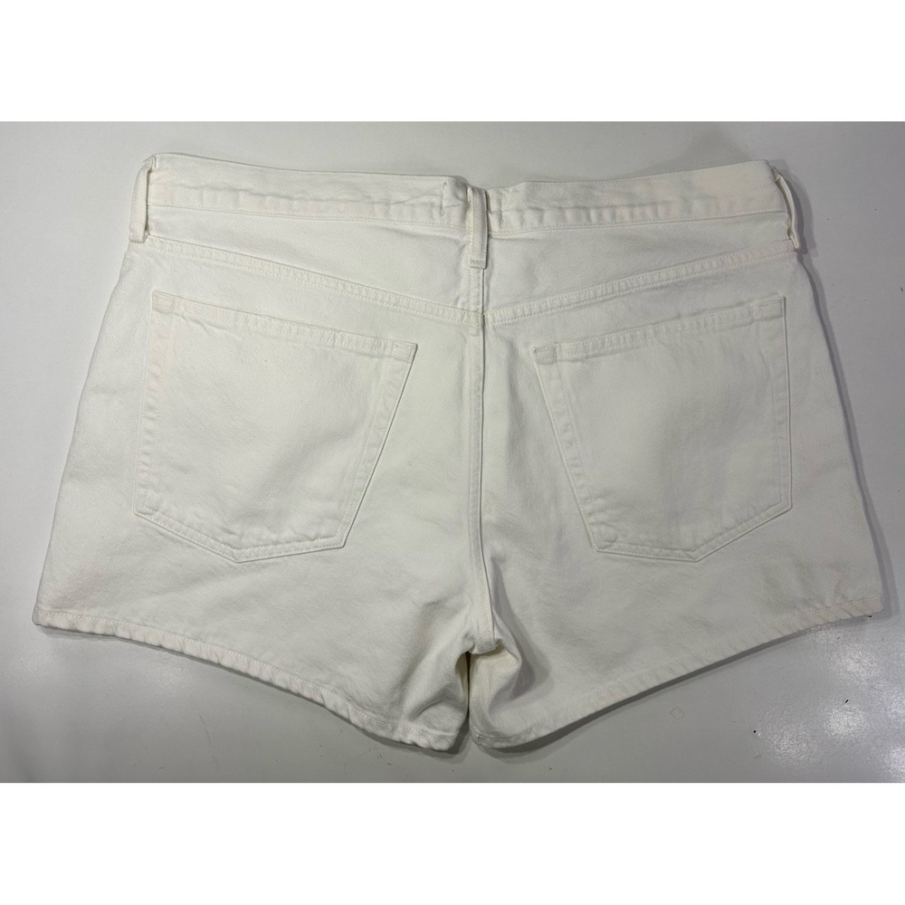 AGOLDE Sz 33 Parker Long White Button Fly Loose Fit Shorts High-Rise 4" Inseam - Picture 3 of 7